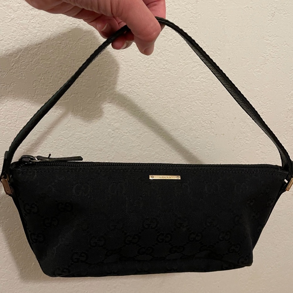 Gucci Baguette Bag Monogram Vintage Canvas